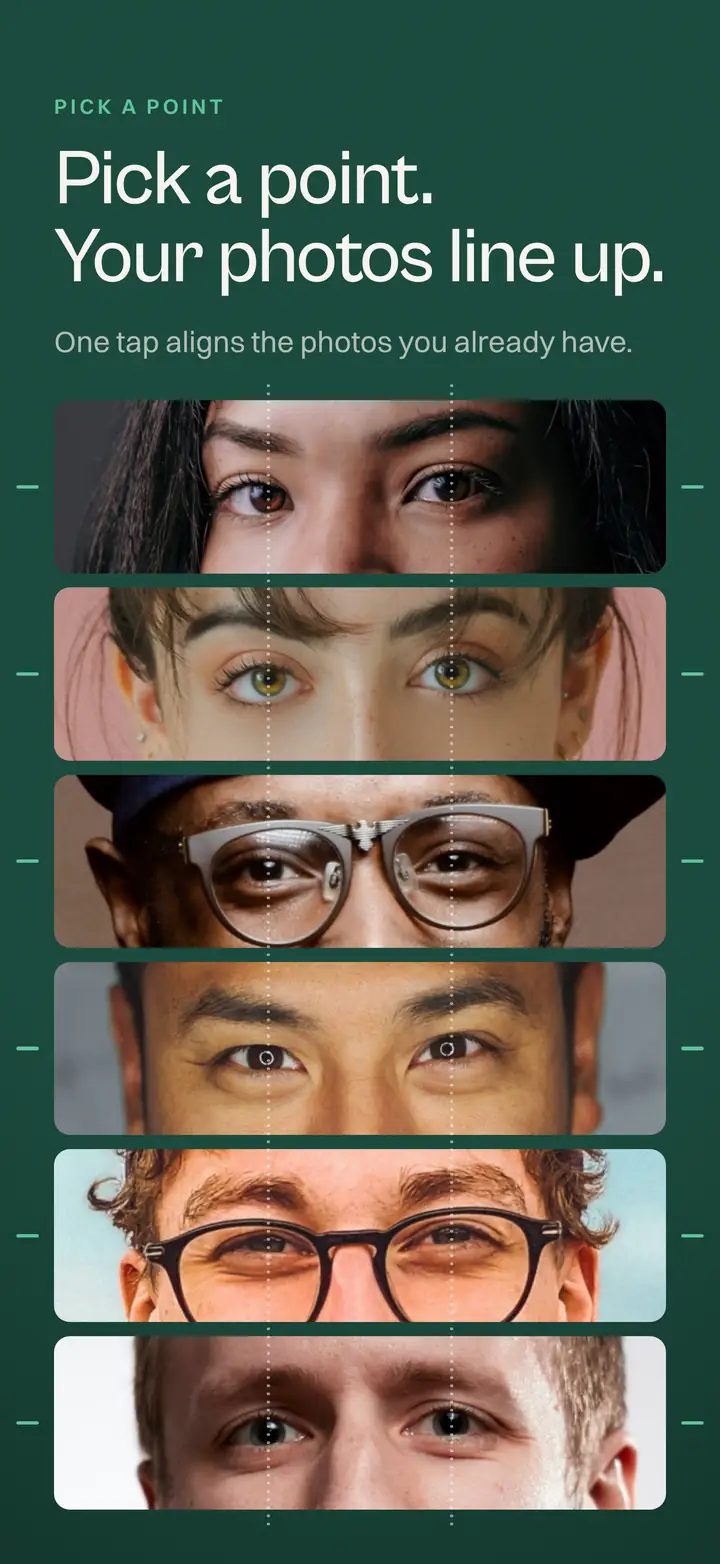 Pick a point. Your photos line up.